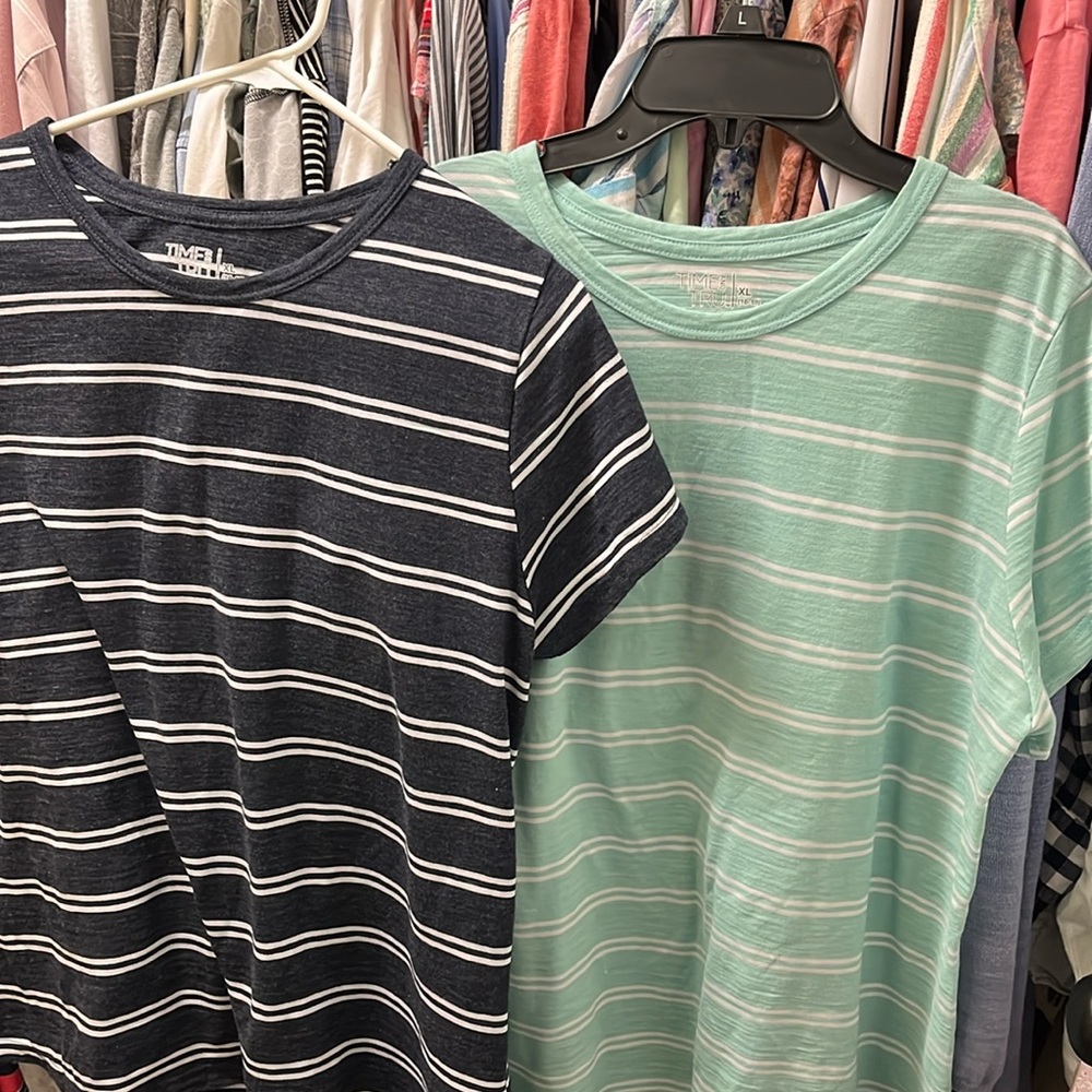 Time and Tru Striped Tee Bundle of 2